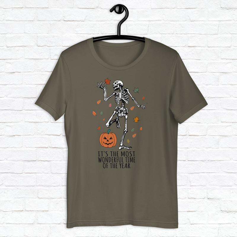 Dancing Skeleton Halloween Shirt Spooky Season Shirt Fall Vibes Shirt Trendy Fall Shirt Thanksgiving Skeleton Shirt 5