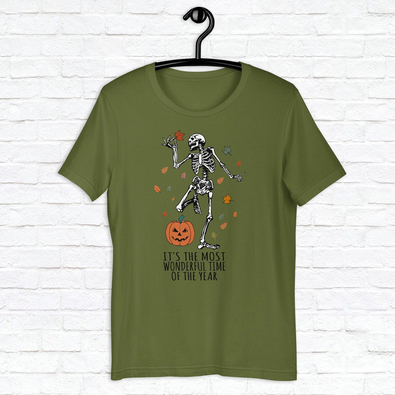 Dancing Skeleton Halloween Shirt Spooky Season Shirt Fall Vibes Shirt Trendy Fall Shirt Thanksgiving Skeleton Shirt 7