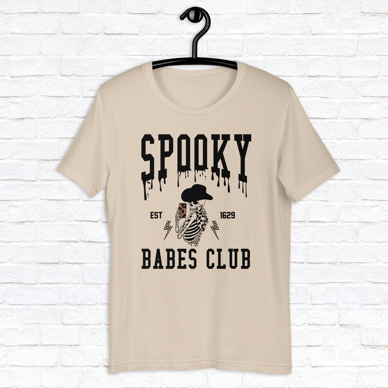 Spooky Babes Club Shirt Halloween Shirt Trendy Skeleton Shirt Fall Vibes Shirt Trendy Fall Shirt Spooky Season Shirt 0