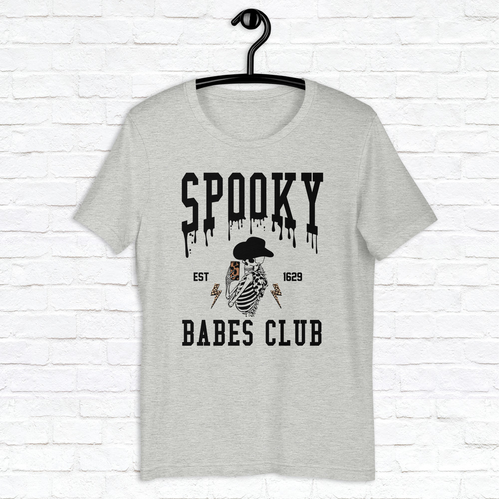 Spooky Babes Club Shirt Halloween Shirt Trendy Skeleton Shirt Fall Vibes Shirt Trendy Fall Shirt Spooky Season Shirt 3