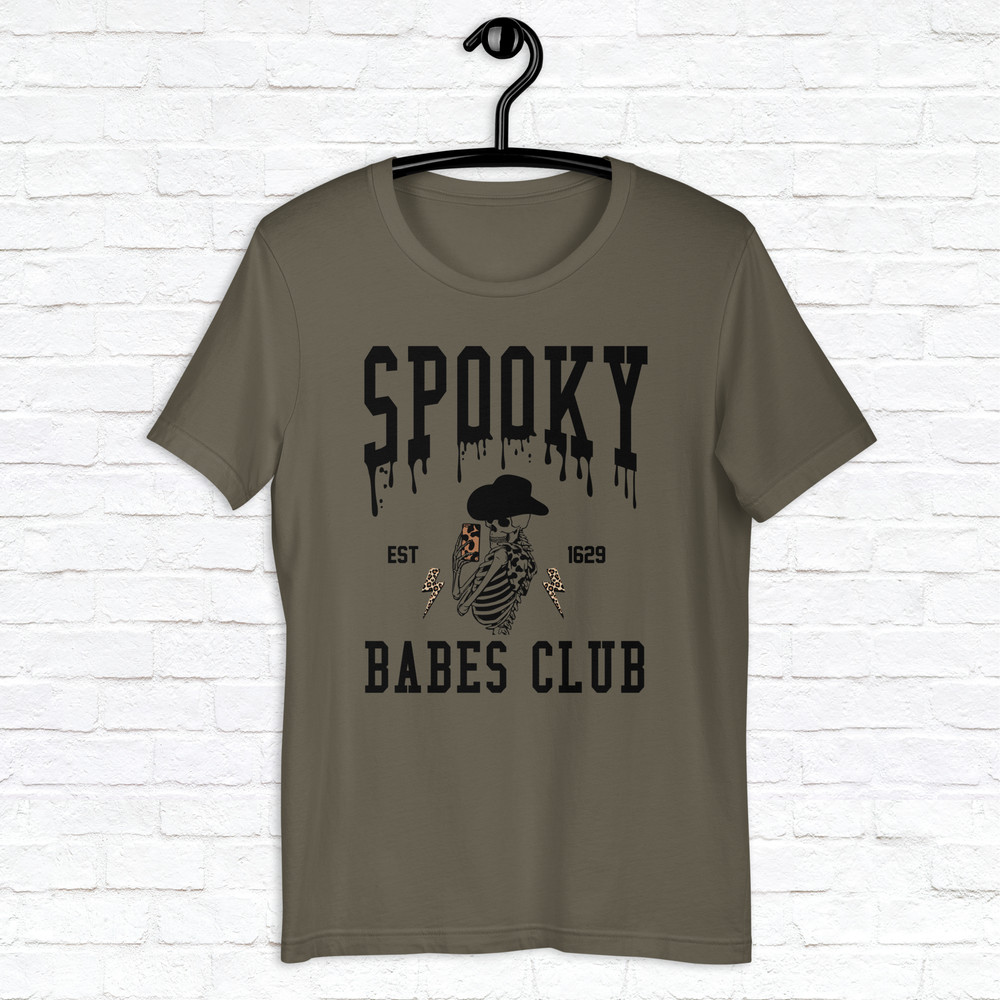 Spooky Babes Club Shirt Halloween Shirt Trendy Skeleton Shirt Fall Vibes Shirt Trendy Fall Shirt Spooky Season Shirt 4