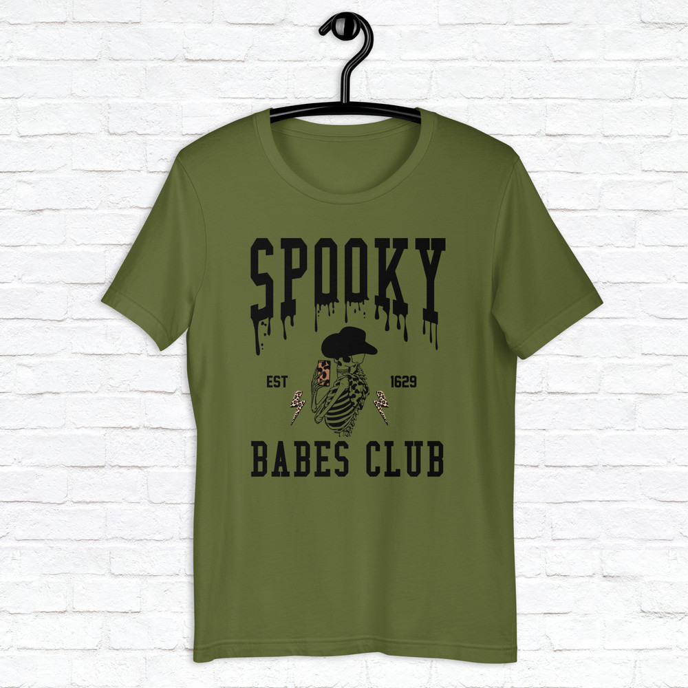 Spooky Babes Club Shirt Halloween Shirt Trendy Skeleton Shirt Fall Vibes Shirt Trendy Fall Shirt Spooky Season Shirt 5