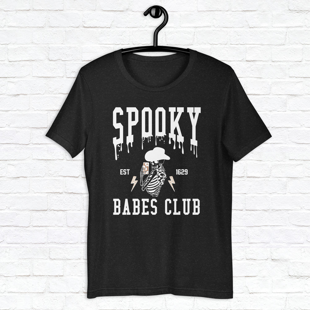 Spooky Babes Club Shirt Halloween Shirt Trendy Skeleton Shirt Fall Vibes Shirt Trendy Fall Shirt Spooky Season Shirt 6