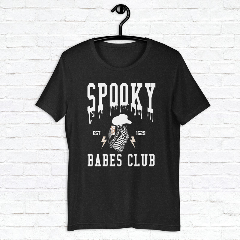 Spooky Babes Club Shirt Halloween Shirt Trendy Skeleton Shirt Fall Vibes Shirt Trendy Fall Shirt Spooky Season Shirt 6
