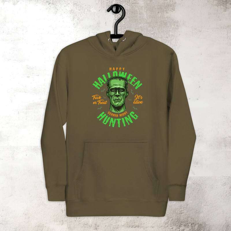 Halloween Hunting Frankenstein Hoodie Horror Scary Hoodie Fall Spooky Season Hoodie Trick Or Treat Premium Hoodie 0