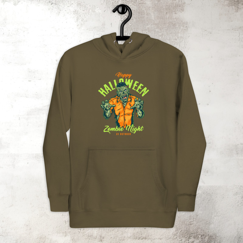 Halloween Zombie Night Hoodie Horror Scary Hoodie Fall Spooky Season Hoodie Trick Or Treat Premium Hoodie 0