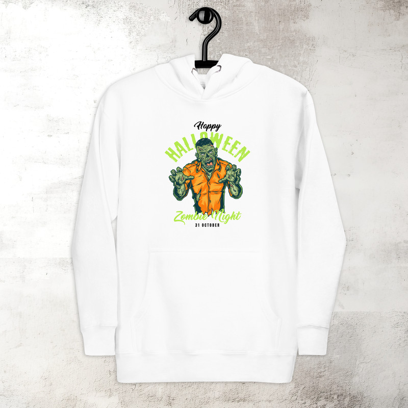 Halloween Zombie Night Hoodie Horror Scary Hoodie Fall Spooky Season Hoodie Trick Or Treat Premium Hoodie 2