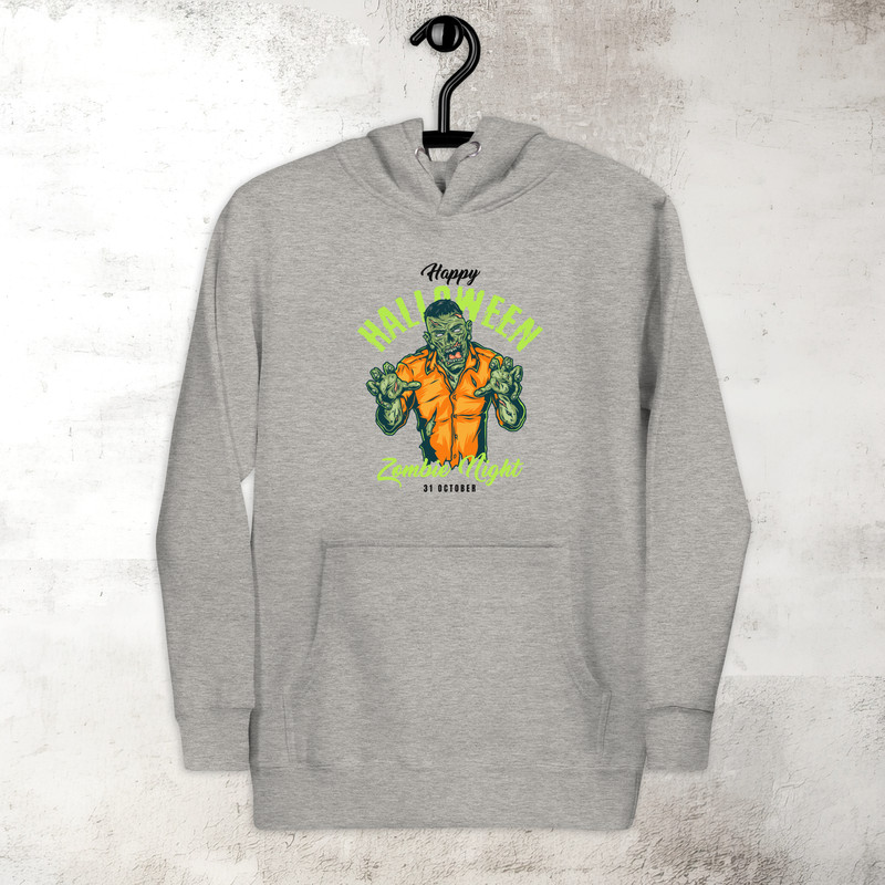 Halloween Zombie Night Hoodie Horror Scary Hoodie Fall Spooky Season Hoodie Trick Or Treat Premium Hoodie 4