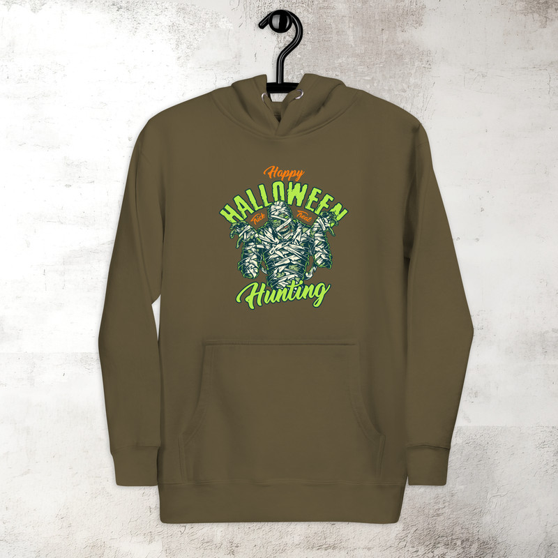 Halloween Hunting Hoodie Mummy Hoodie Horror Scary Hoodie Fall Spooky Season Hoodie Trick Treat Premium Hoodie 2
