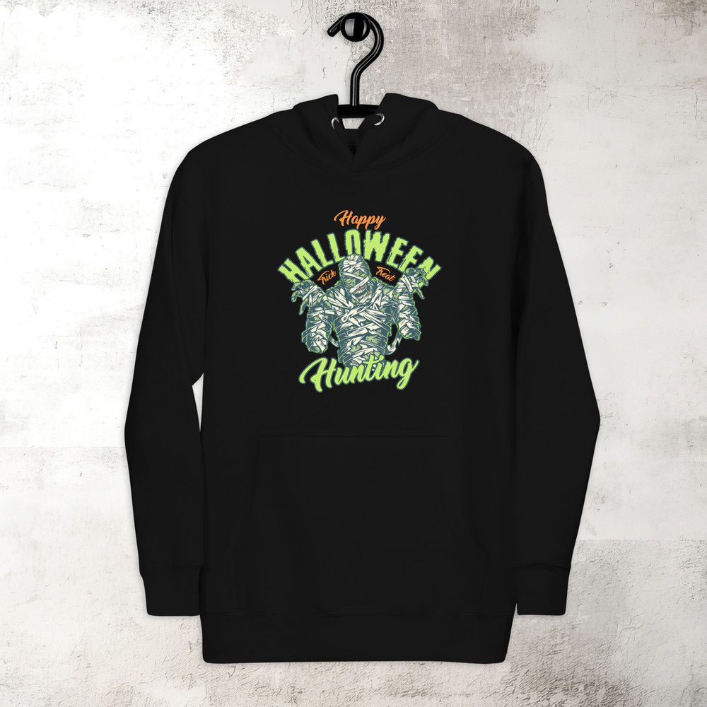 Halloween Hunting Hoodie Mummy Hoodie Horror Scary Hoodie Fall Spooky Season Hoodie Trick Treat Premium Hoodie 3