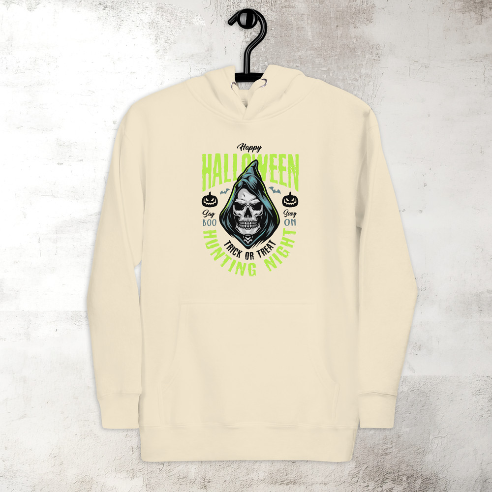 Halloween Hunting Night Hoodie Skull Hoodie Scary Hoodie Fall Spooky Season Hoodie Trick Treat Premium Hoodie 7
