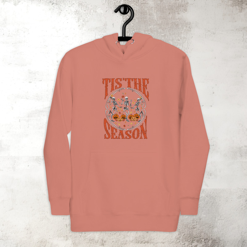 Dancing Skeleton Hoodie Tis The Season Hoodie Halloween Spooky Season Hoodie Fall Vibes Hoodie Premium Hoodie 7