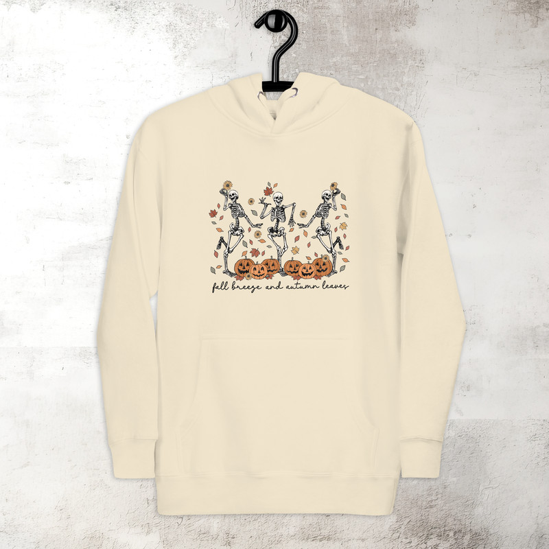 Dancing Skeleton Hoodie Trendy Fall Hoodie Halloween Spooky Season Hoodie Fall Vibes Hoodie Premium Hoodie 0