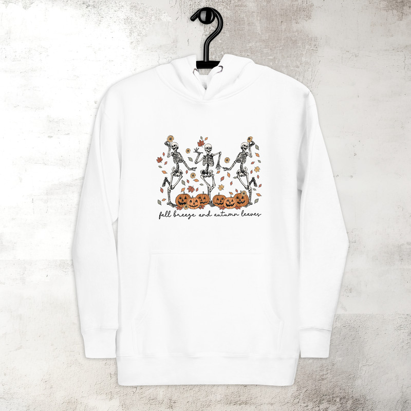 Dancing Skeleton Hoodie Trendy Fall Hoodie Halloween Spooky Season Hoodie Fall Vibes Hoodie Premium Hoodie 1