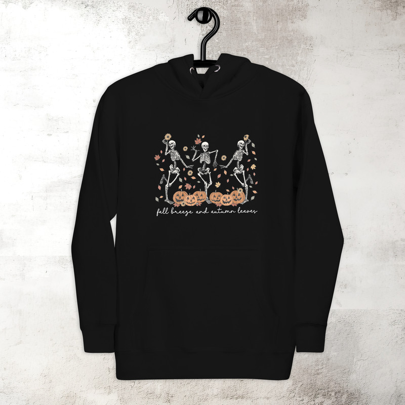 Dancing Skeleton Hoodie Trendy Fall Hoodie Halloween Spooky Season Hoodie Fall Vibes Hoodie Premium Hoodie 3
