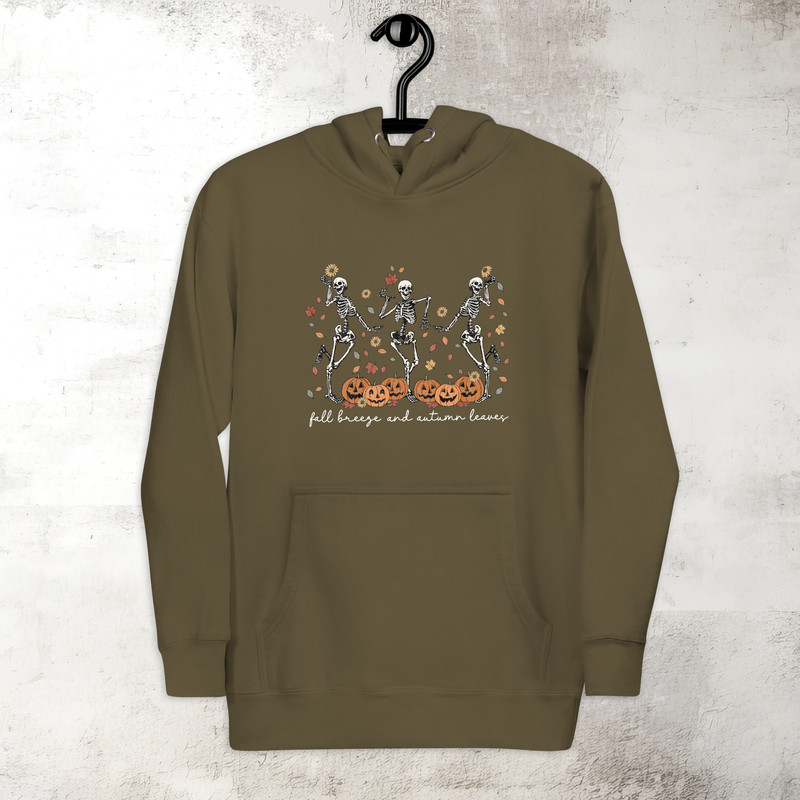 Dancing Skeleton Hoodie Trendy Fall Hoodie Halloween Spooky Season Hoodie Fall Vibes Hoodie Premium Hoodie 4