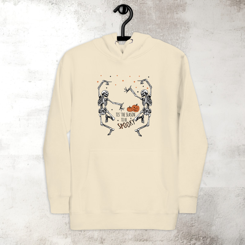Dancing Skeleton Hoodie Tis The Season To Be Spooky Halloween Fall Vibes Hoodie Trendy Fall Hoodie Premium Hoodie 1
