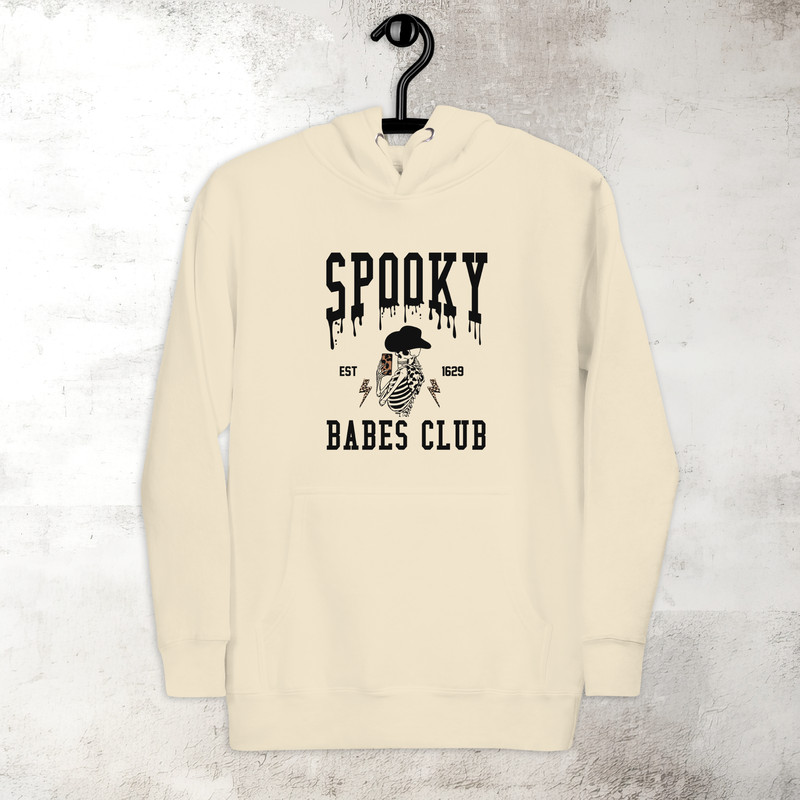 Spooky Babes Club Hoodie Halloween Trendy Skeleton Hoodie Fall Vibes Hoodie Spooky Season Hoodie Premium Hoodie 0