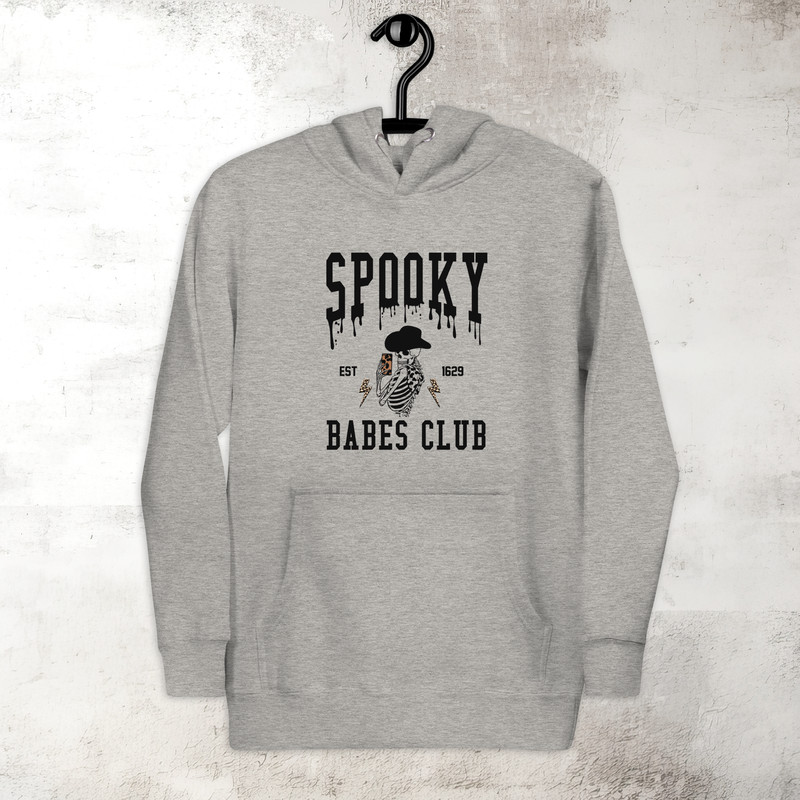 Spooky Babes Club Hoodie Halloween Trendy Skeleton Hoodie Fall Vibes Hoodie Spooky Season Hoodie Premium Hoodie 1