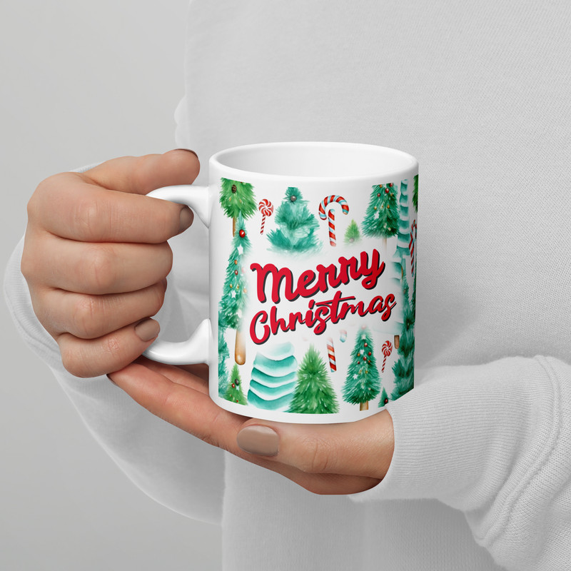 Xmas Tree Retro Style Coffee Mug With Sweets Magic Ceramic Mug Wraparound Mug Christmas Tree Mug Ho 4