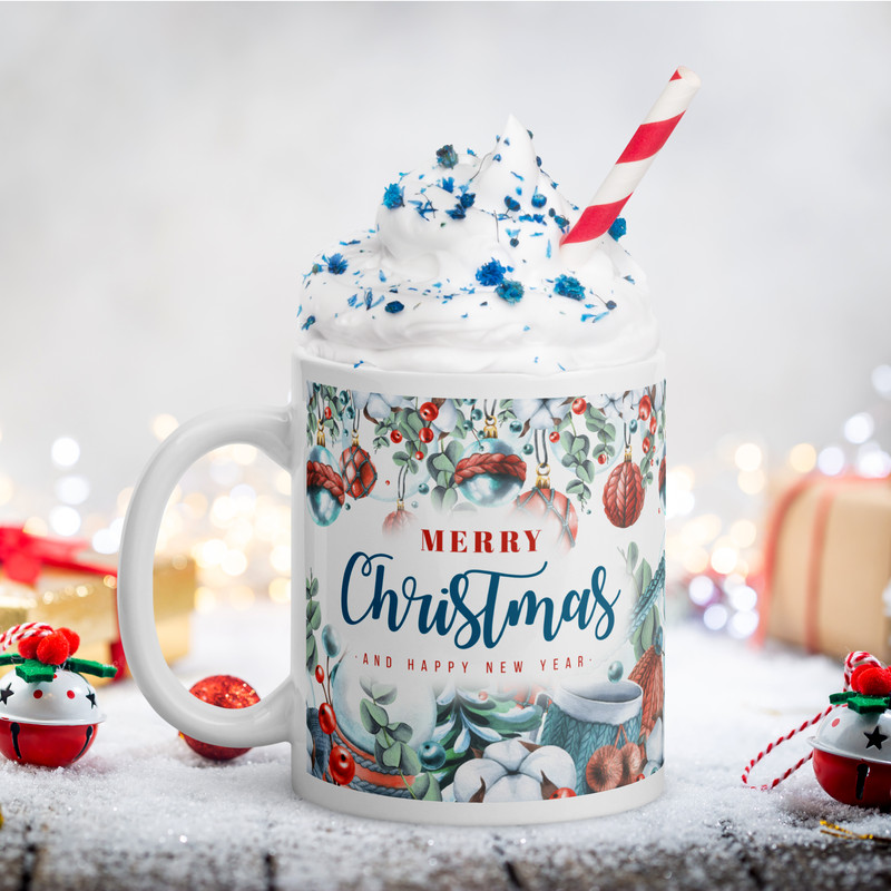 Christmas Retro Style Coffee Mug Christmas Snowman Mug Magic Ceramic Mug Christmas Balls Christmas  2