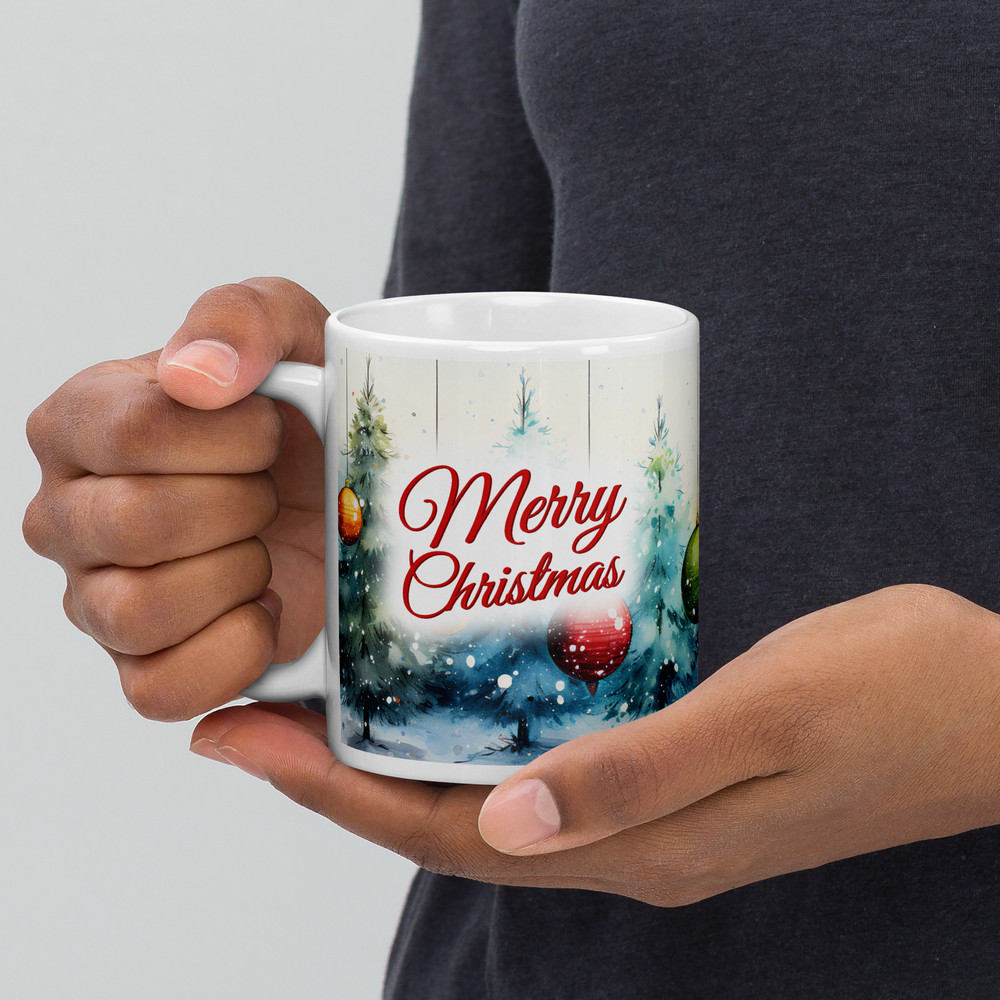 Christmas Retro Style Coffee Mug Christmas Balls Magic Ceramic Mug Retro Design Wraparound Mug Chri 3