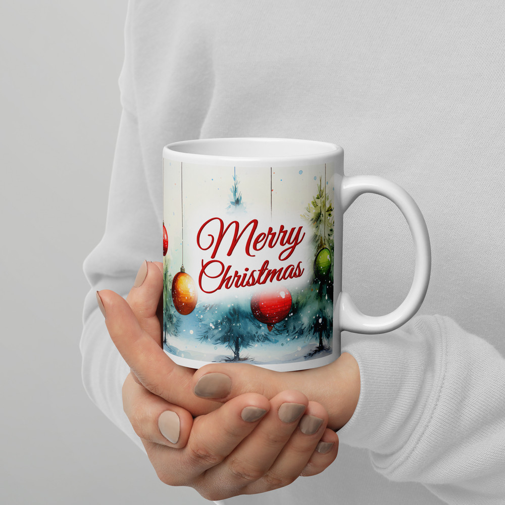 Christmas Retro Style Coffee Mug Christmas Balls Magic Ceramic Mug Retro Design Wraparound Mug Chri 4