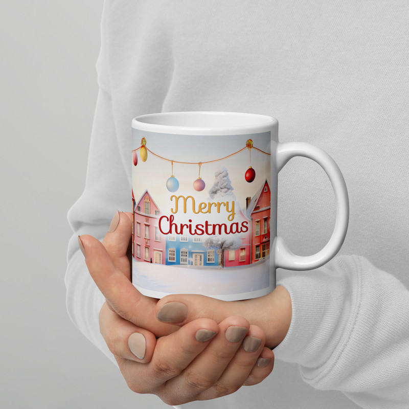 Retro Style Coffee Mug Christmas Mug Cozy Winter Gift Mug Magic Ceramic Mug Christmas Balls Christm 4