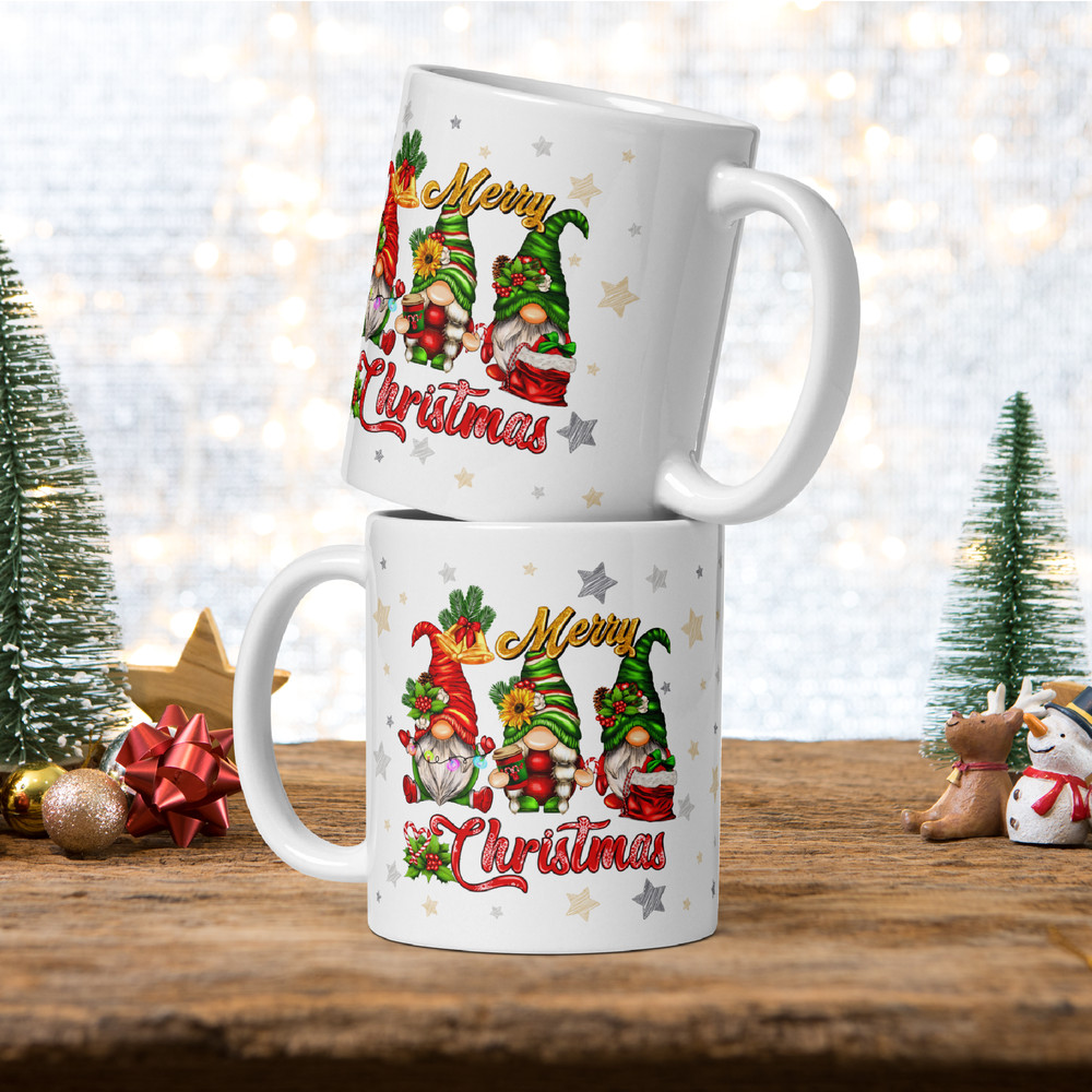 Christmas Funny Coffee Mug Mug With Gnomes Magic Ceramic Mug Christmas Season Christmas Balls Chris 1
