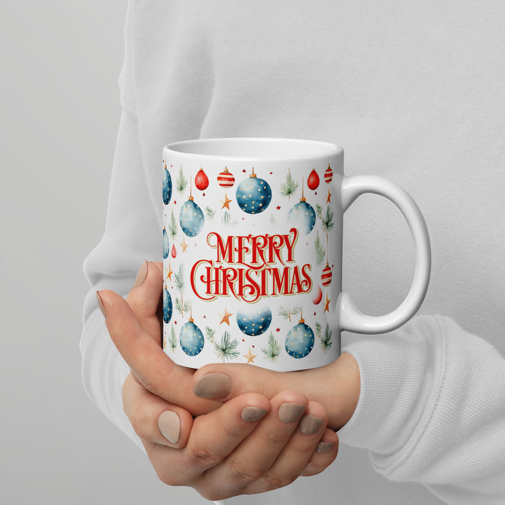 Christmas Balls Christmas Retro Style Coffee Mug Magic Ceramic Mug Retro Design Wraparound Mug Chri 4