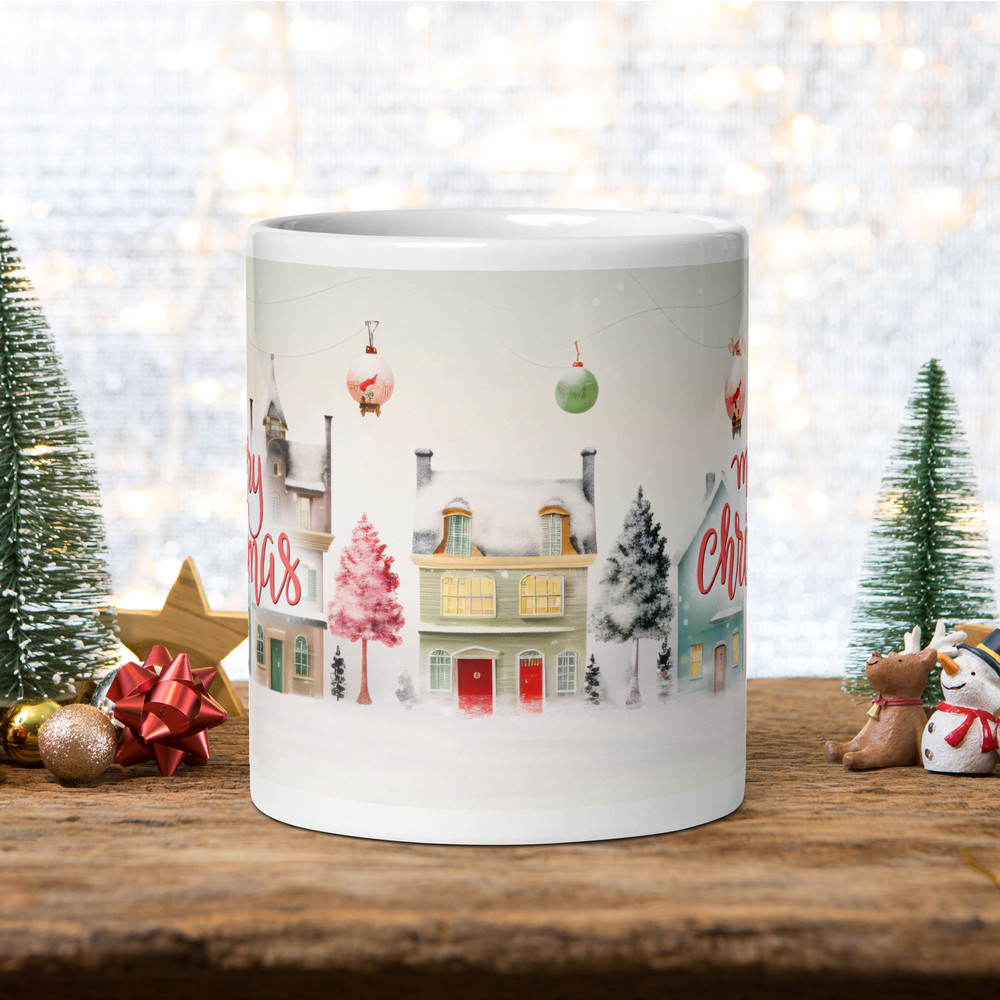 Cozy Season Retro Style Coffee Mug Christmas Mug Gift Mug Magic Ceramic Mug Christmas Balls Christm 1