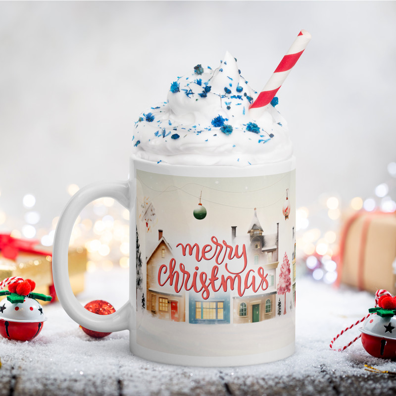 Cozy Season Retro Style Coffee Mug Christmas Mug Gift Mug Magic Ceramic Mug Christmas Balls Christm 2