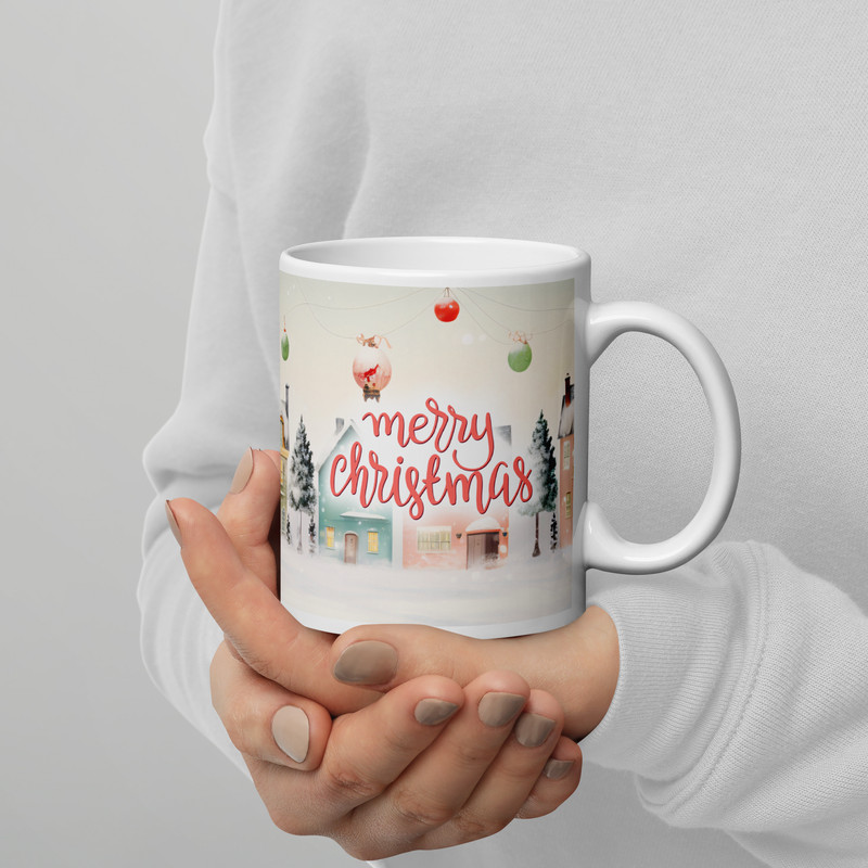 Cozy Season Retro Style Coffee Mug Christmas Mug Gift Mug Magic Ceramic Mug Christmas Balls Christm 4
