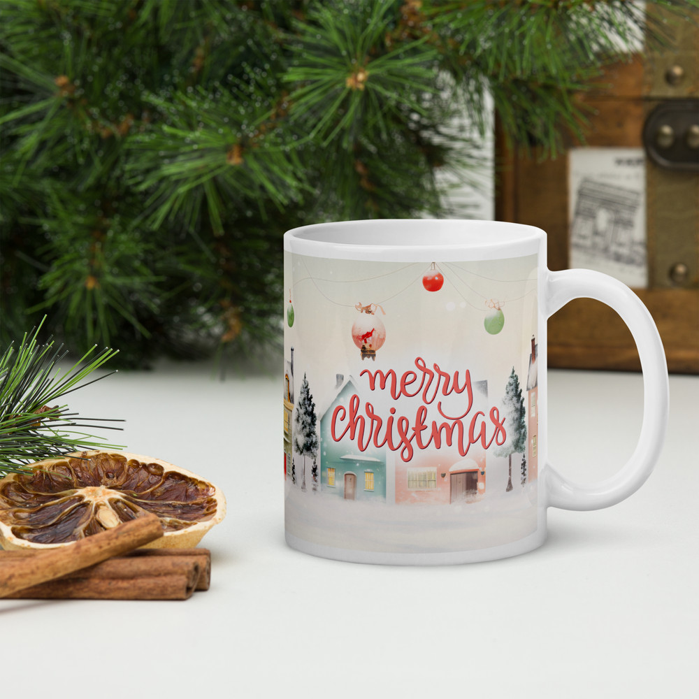 Cozy Season Retro Style Coffee Mug Christmas Mug Gift Mug Magic Ceramic Mug Christmas Balls Christm 5