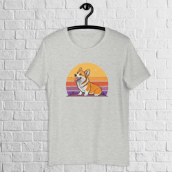 corgi dog retro sunset shirt, corgi stylish shirt, cute corgi dog shirt, trendy corgi gift, animal lover pet owner shirt