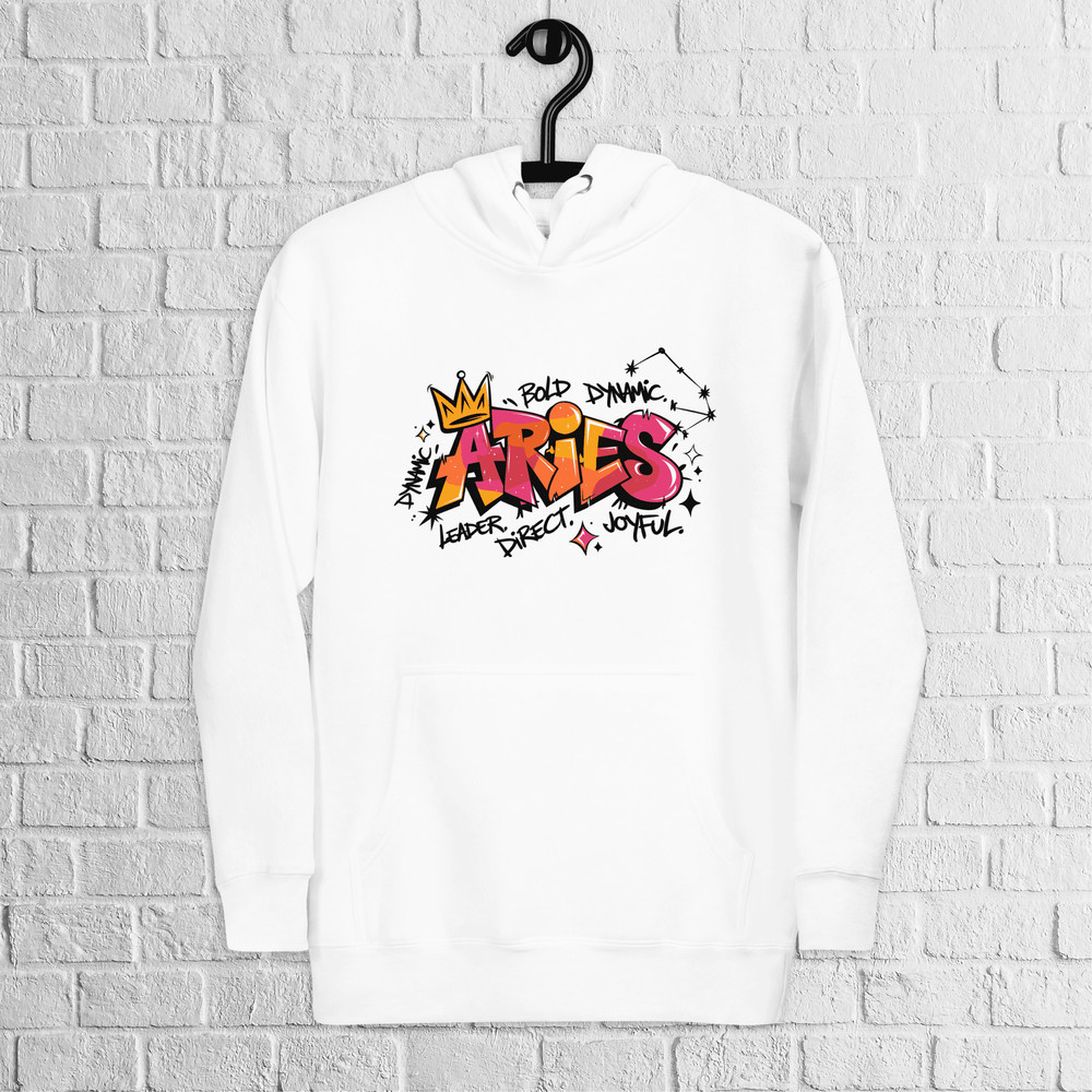 Aries Zodiac Graffiti Premium Hoodie Aries Birthday Gift Hoodie Graffiti Street Art Hoodie Astrolog 0