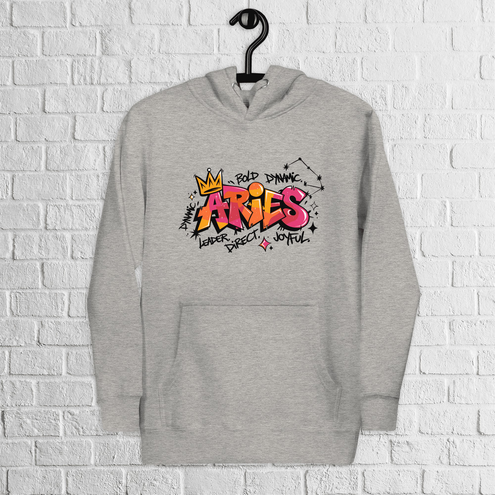Aries Zodiac Graffiti Premium Hoodie Aries Birthday Gift Hoodie Graffiti Street Art Hoodie Astrolog 1
