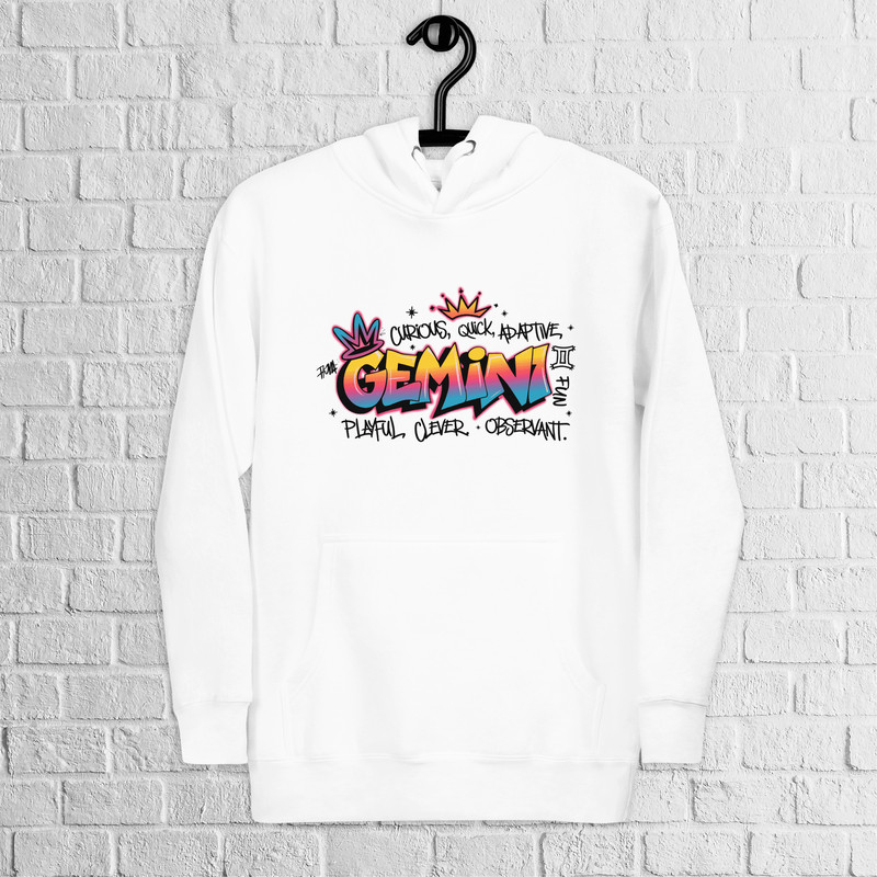 Gemini Zodiac Graffiti Premium Hoodie Gemini Birthday Gift Hoodie Graffiti Street Art Hoodie Astrol 0