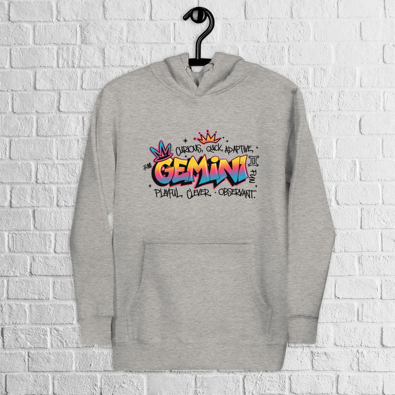 Gemini Zodiac Graffiti Premium Hoodie Gemini Birthday Gift Hoodie Graffiti Street Art Hoodie Astrol 1