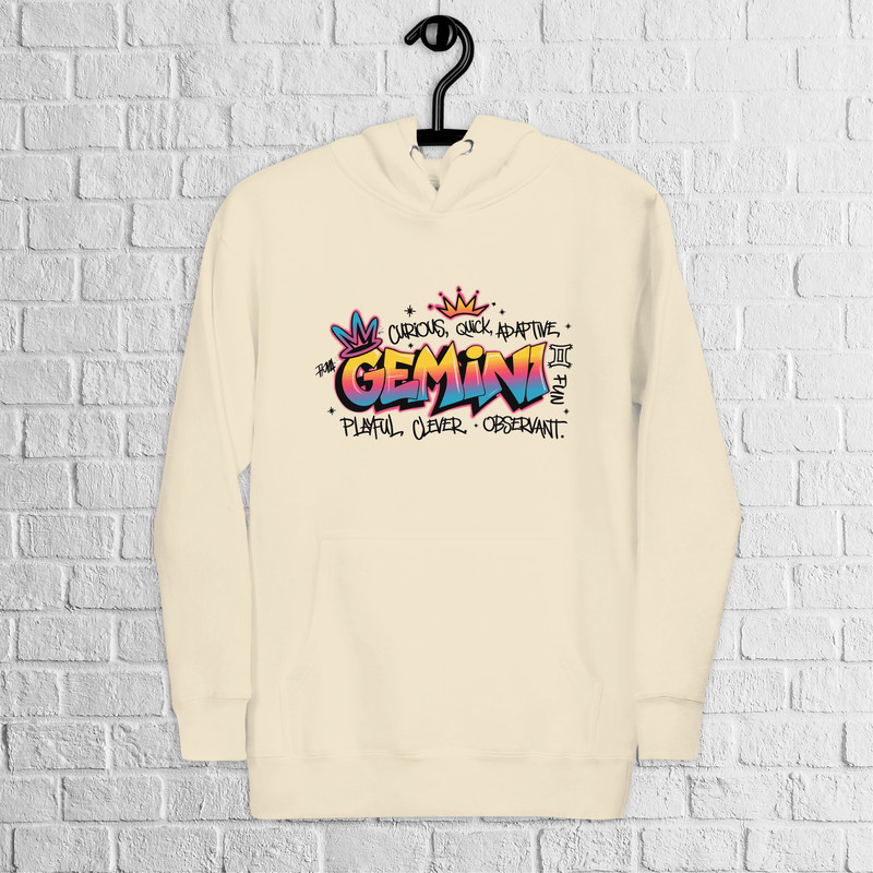 Gemini Zodiac Graffiti Premium Hoodie Gemini Birthday Gift Hoodie Graffiti Street Art Hoodie Astrol 2