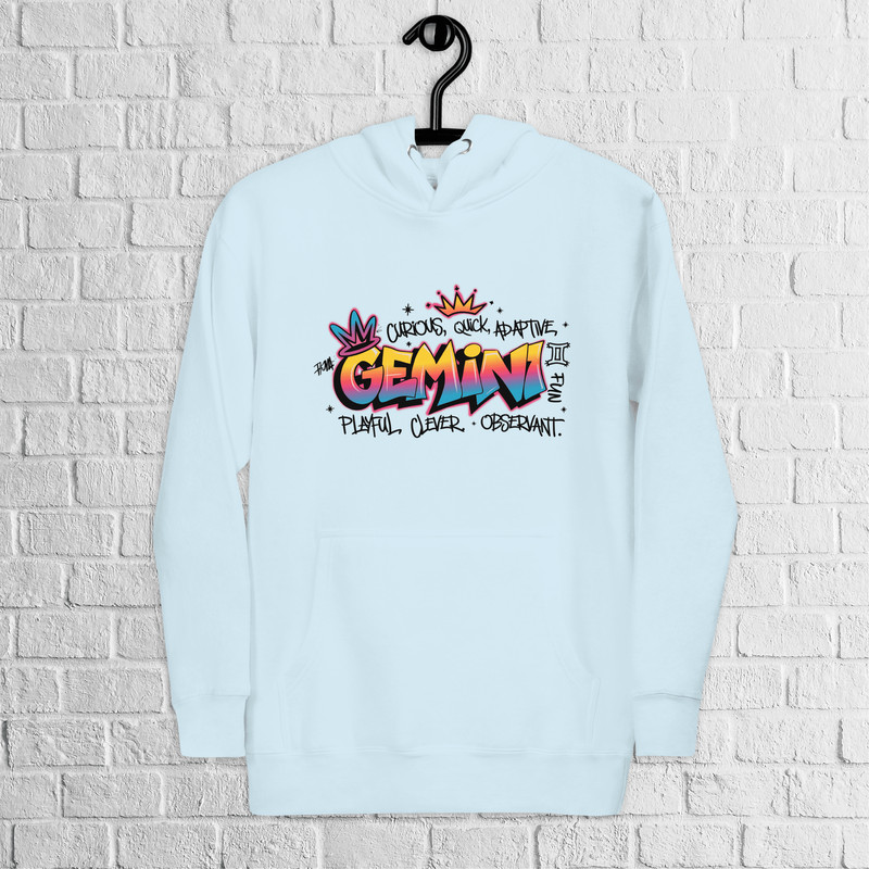 Gemini Zodiac Graffiti Premium Hoodie Gemini Birthday Gift Hoodie Graffiti Street Art Hoodie Astrol 3
