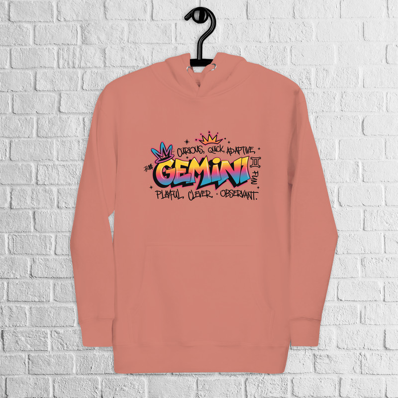 Gemini Zodiac Graffiti Premium Hoodie Gemini Birthday Gift Hoodie Graffiti Street Art Hoodie Astrol 4