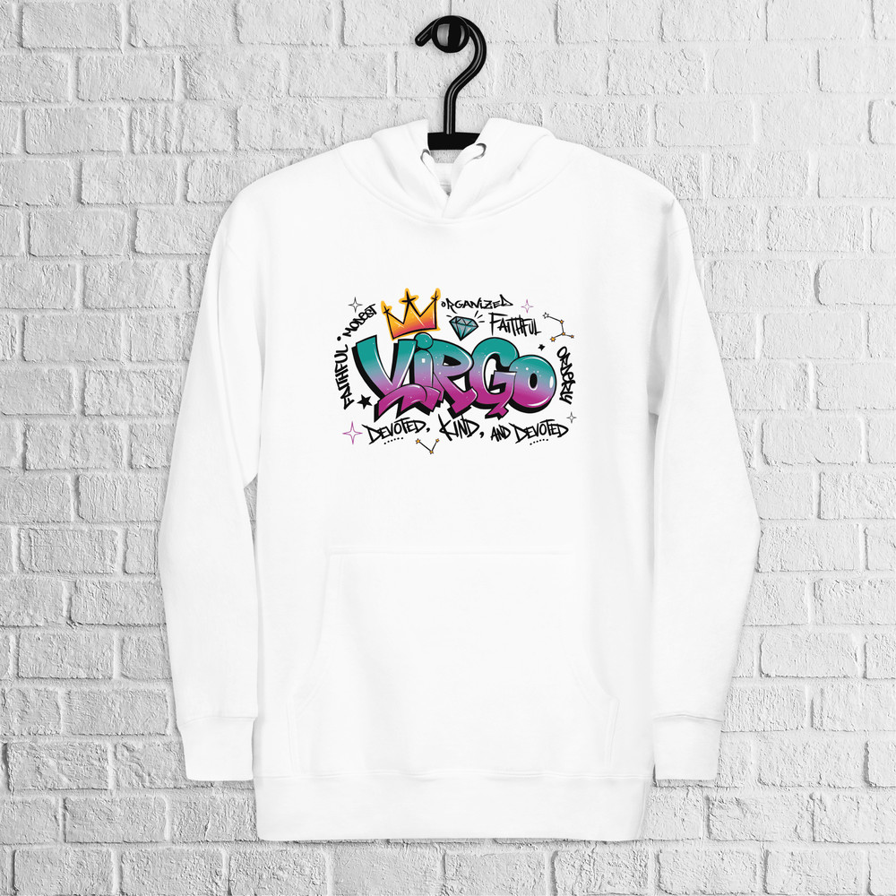 Virgo Zodiac Graffiti Premium Hoodie Virgo Birthday Gift Hoodie Graffiti Street Art Hoodie Astrolog 0