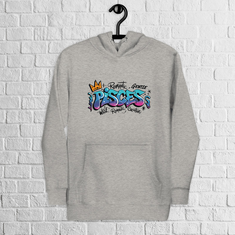 Pisces Zodiac Graffiti Premium Hoodie Pisces Birthday Gift Hoodie Graffiti Street Art Hoodie Astrol 1