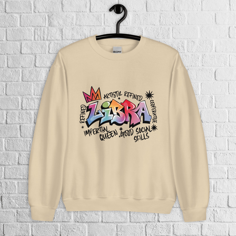 Libra Zodiac Graffiti Sweatshirt Libra Birthday Gift Sweatshirt Graffiti Street Art Astrology Sign 2