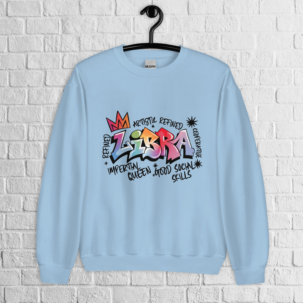 Libra Zodiac Graffiti Sweatshirt Libra Birthday Gift Sweatshirt Graffiti Street Art Astrology Sign 3