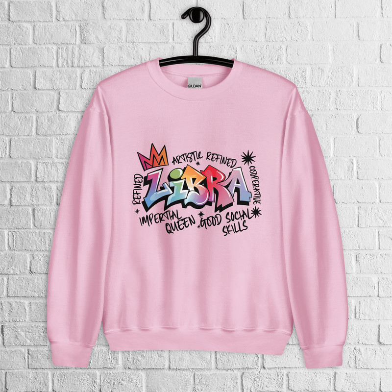 Libra Zodiac Graffiti Sweatshirt Libra Birthday Gift Sweatshirt Graffiti Street Art Astrology Sign 5