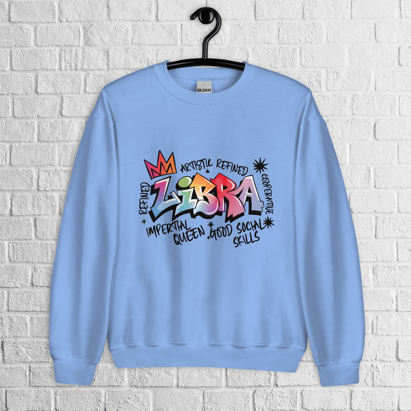 Libra Zodiac Graffiti Sweatshirt Libra Birthday Gift Sweatshirt Graffiti Street Art Astrology Sign 6