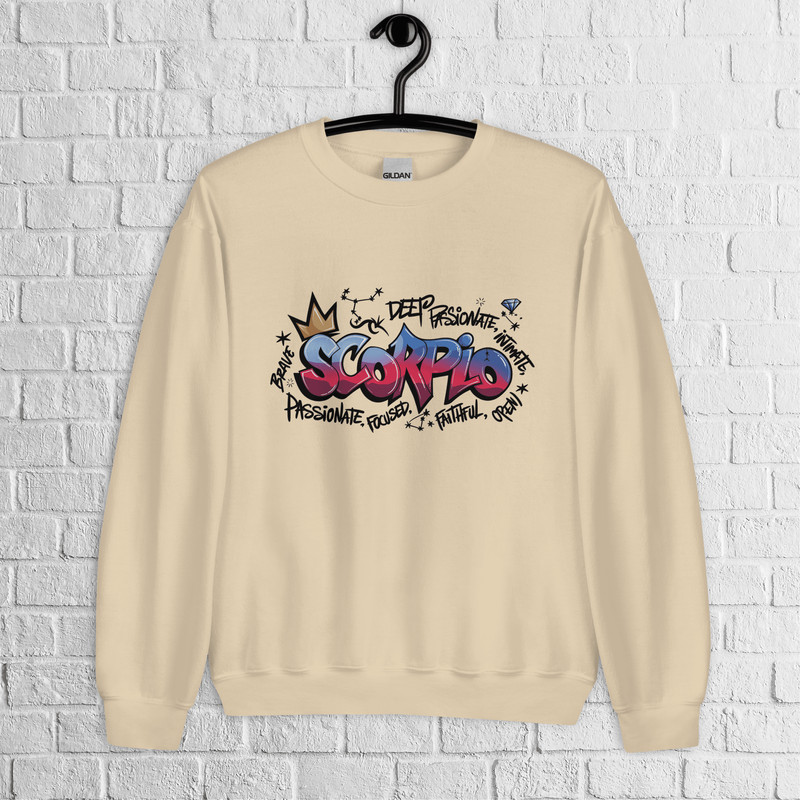 Scorpio Zodiac Graffiti Sweatshirt Scorpio Birthday Gift Sweatshirt Graffiti Street Art Astrology S 2
