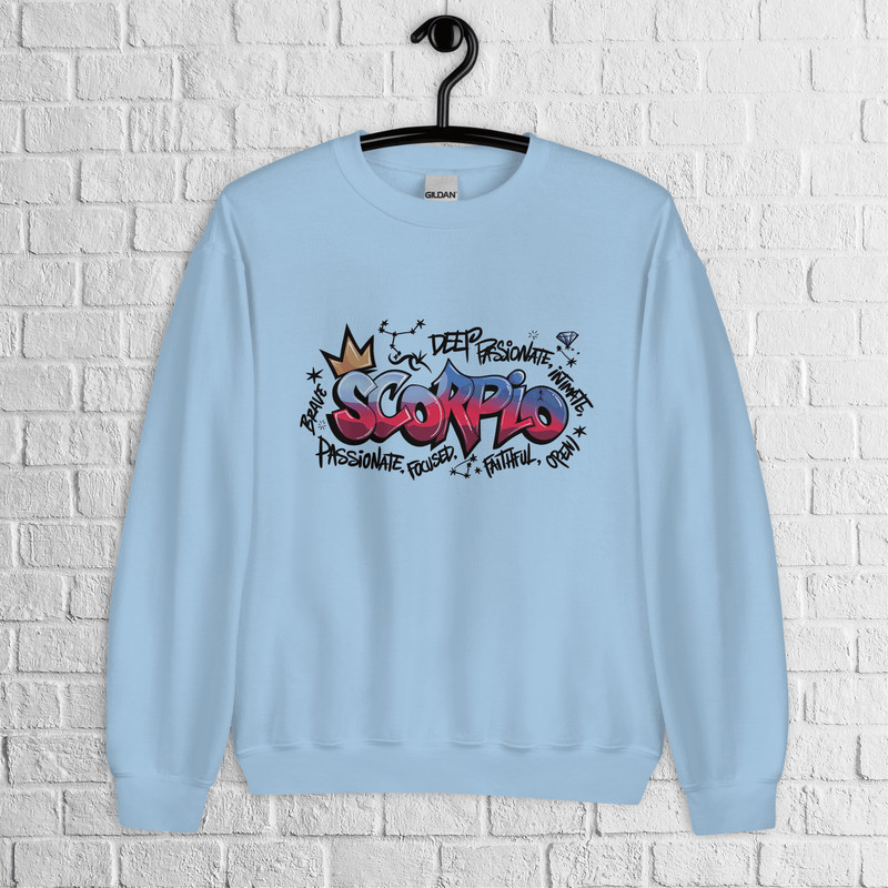 Scorpio Zodiac Graffiti Sweatshirt Scorpio Birthday Gift Sweatshirt Graffiti Street Art Astrology S 3
